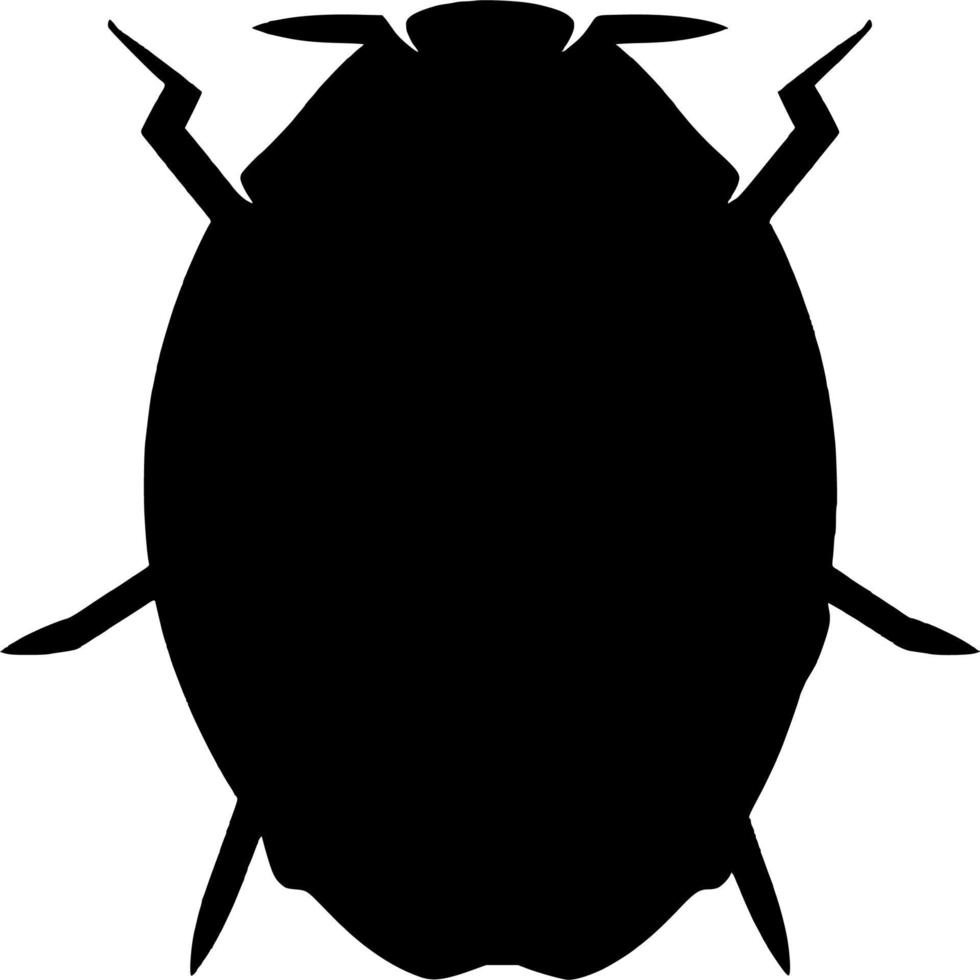 Vector silhouette of beetle on white background