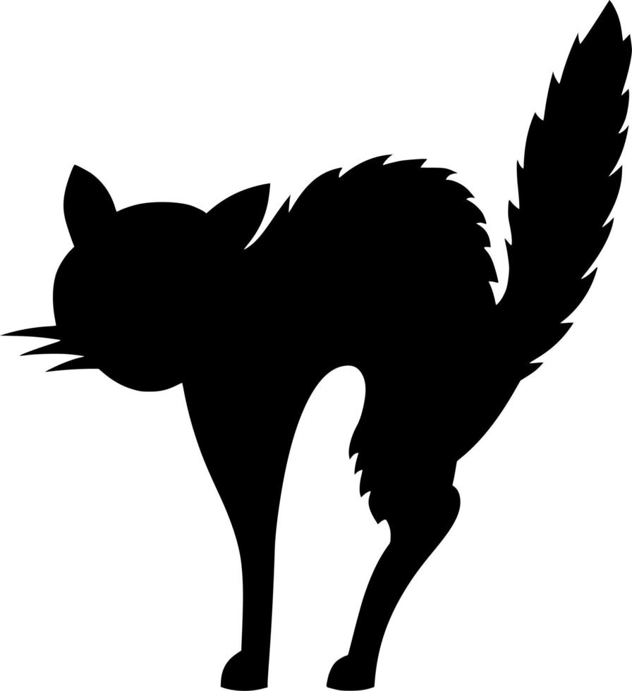 Vector silhouette of Cat on white background