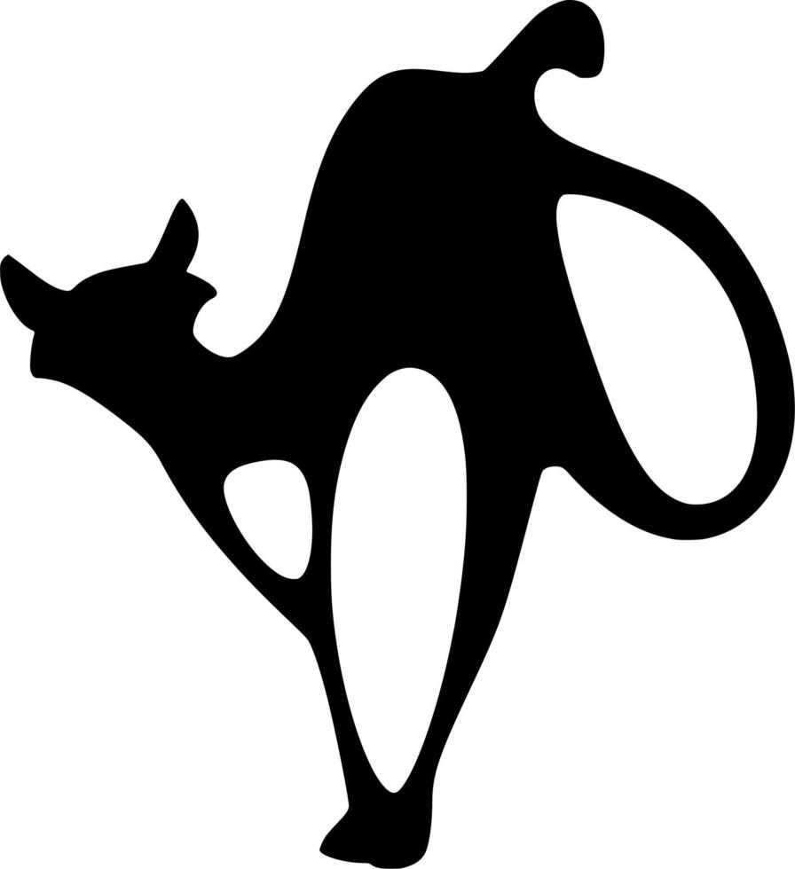 Vector silhouette of Cat on white background