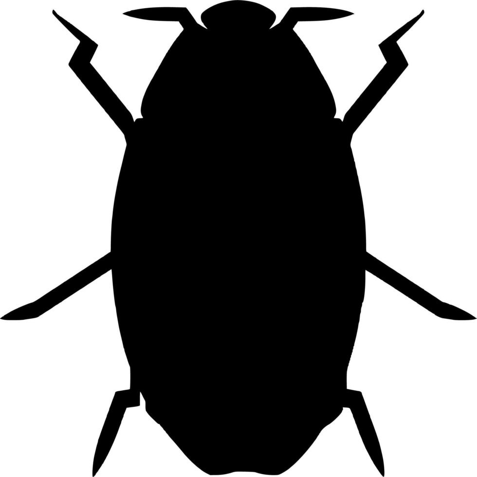 Vector silhouette of beetle on white background