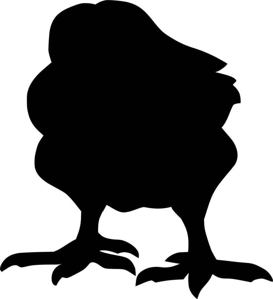 Vector silhouette of chick on white background