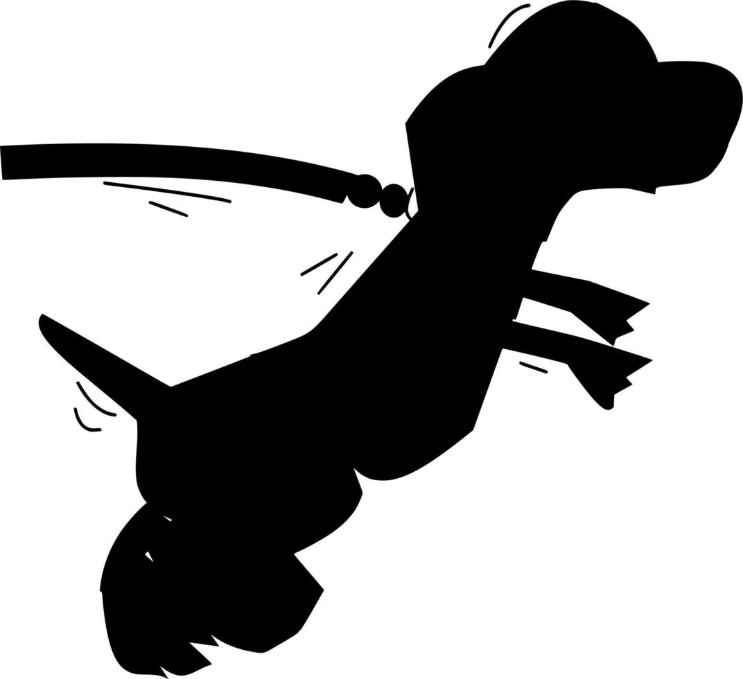 Vector silhouette of dog on white background