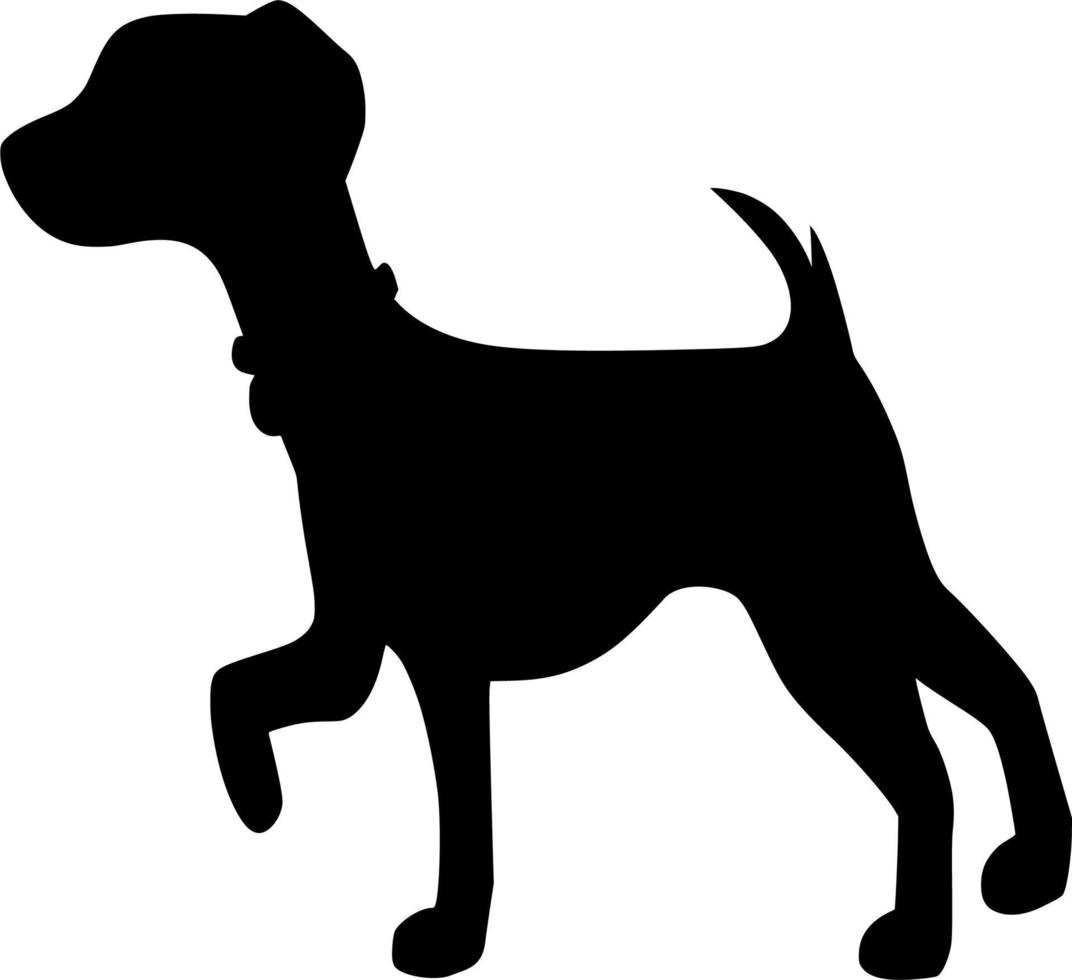 Vector silhouette of dog on white background