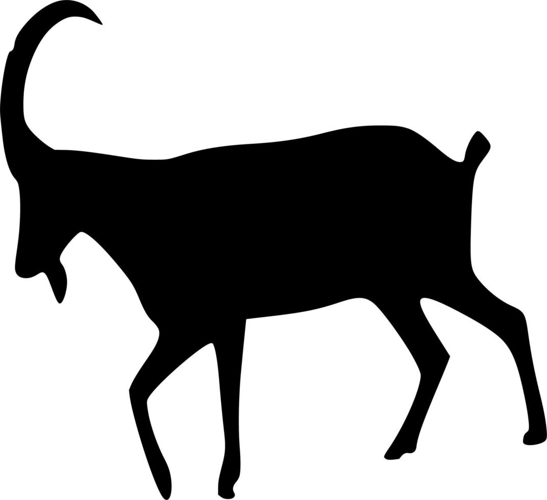Vector silhouette of Goat on white background