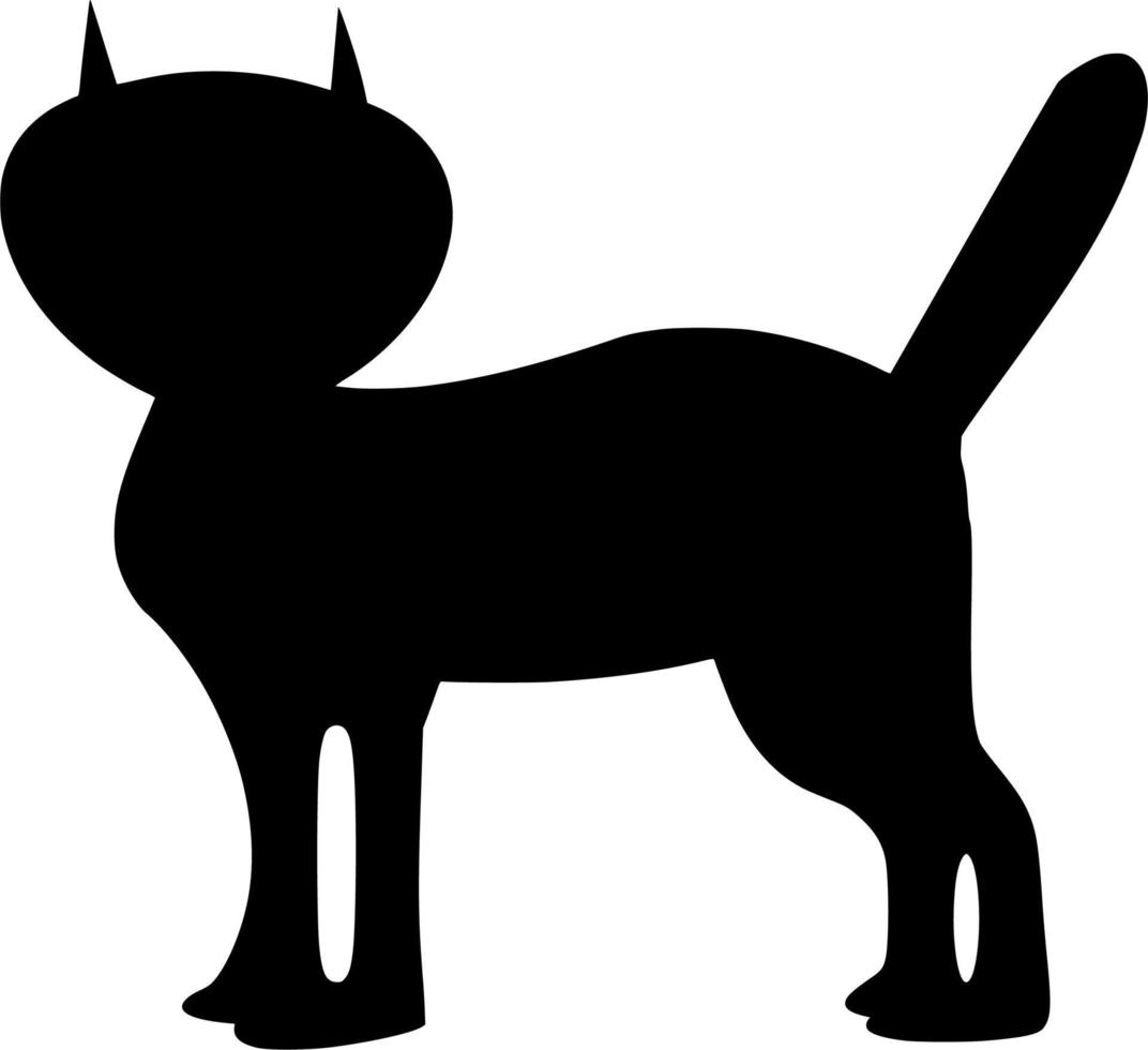 Vector silhouette of Cat on white background