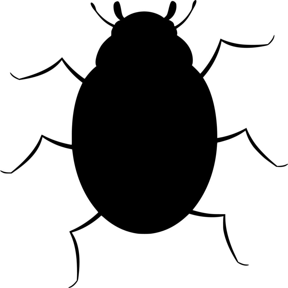 Vector silhouette of beetle on white background