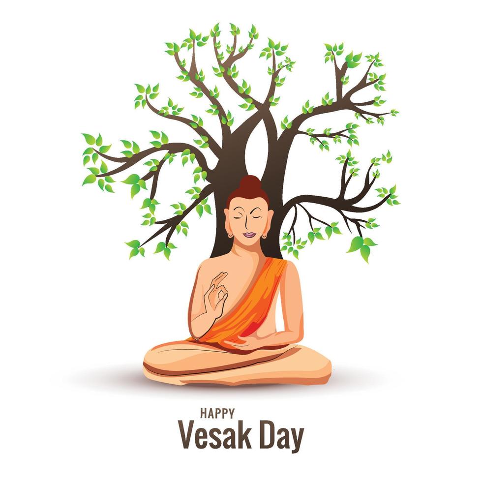 Illustration for happy vesak day celebration card background vector