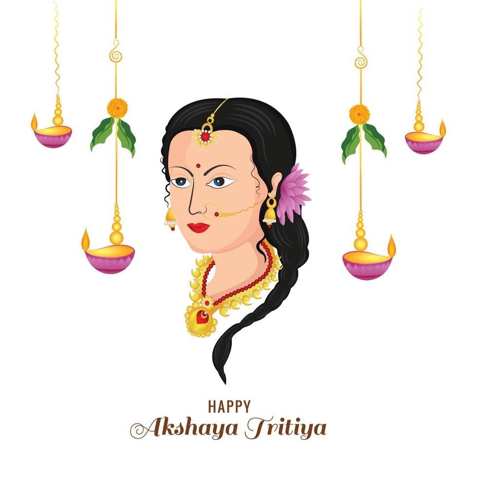 Happy akshaya tritiya festival celebration card background vector