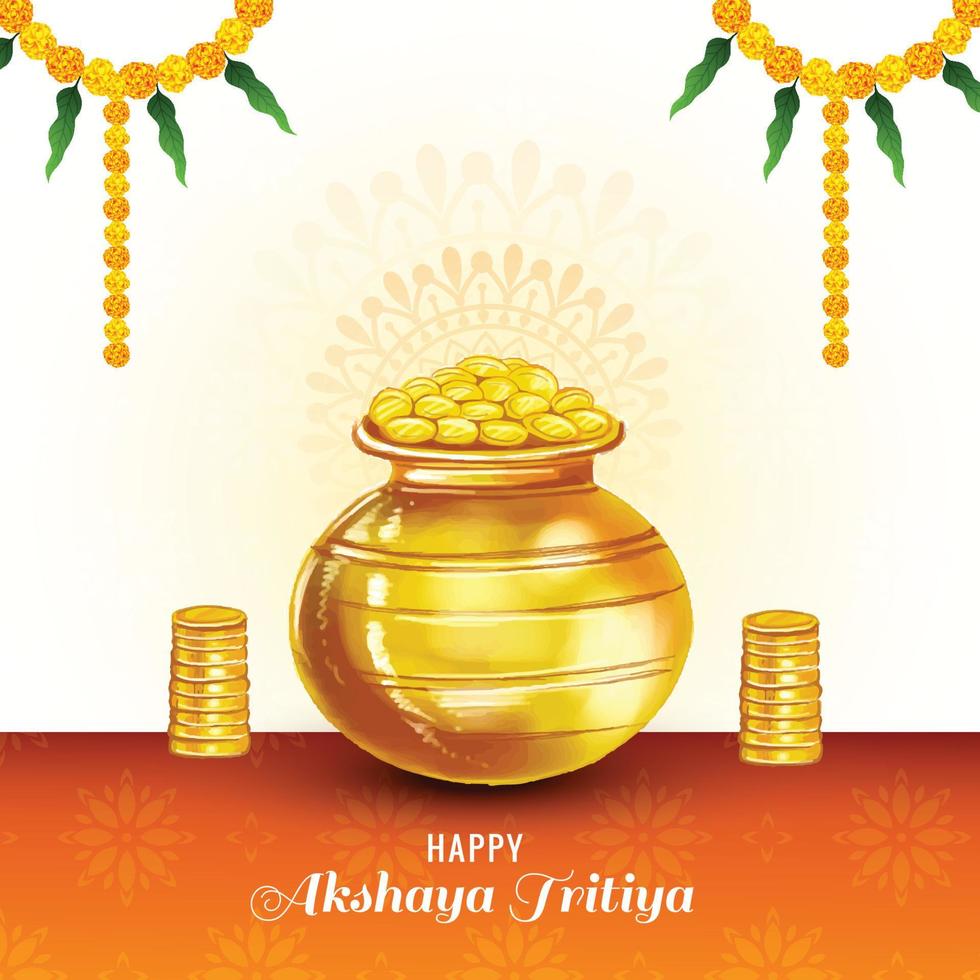 Akshaya tritiya festival template card background vector