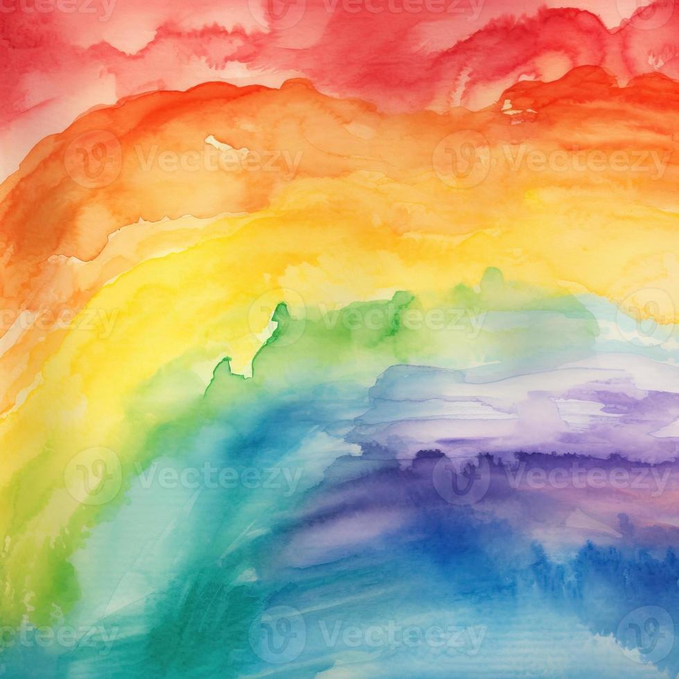 Rainbow Watercolor Background Texture photo