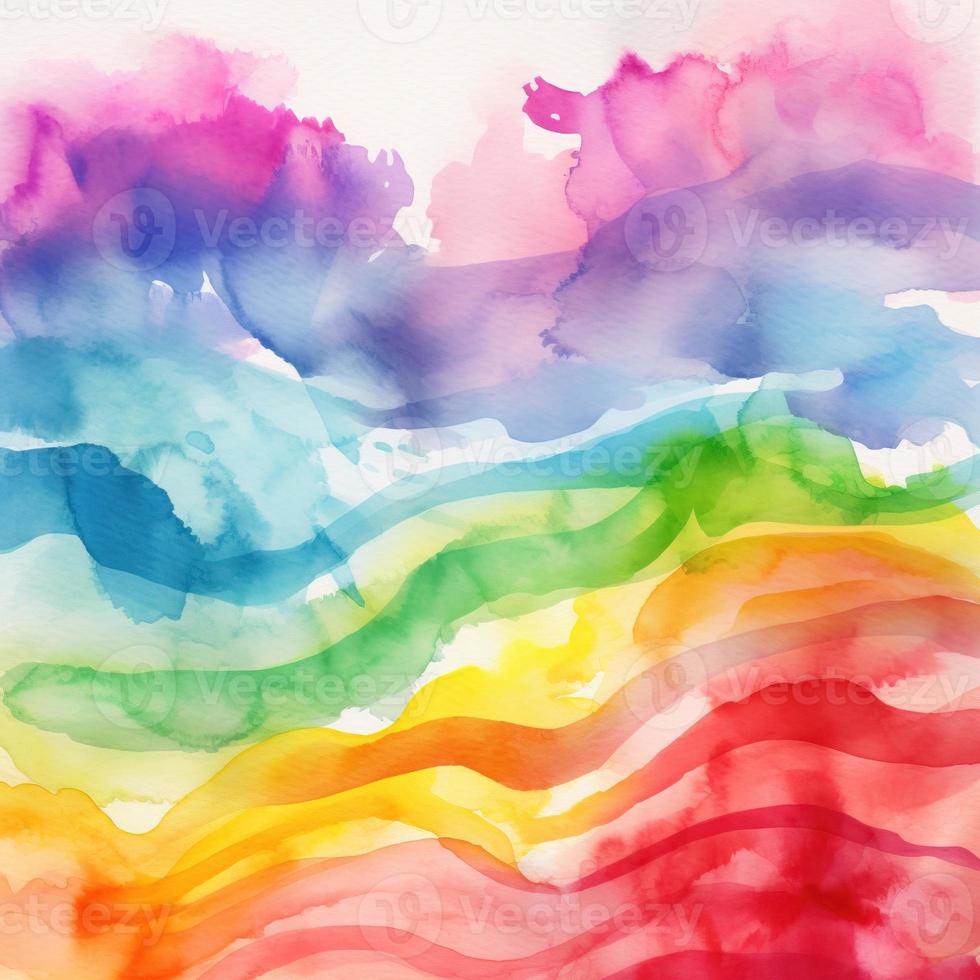 Rainbow Watercolor Background Texture photo