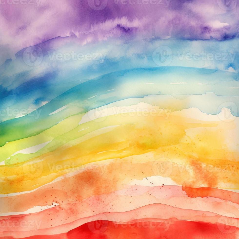 Rainbow Watercolor Background Texture photo