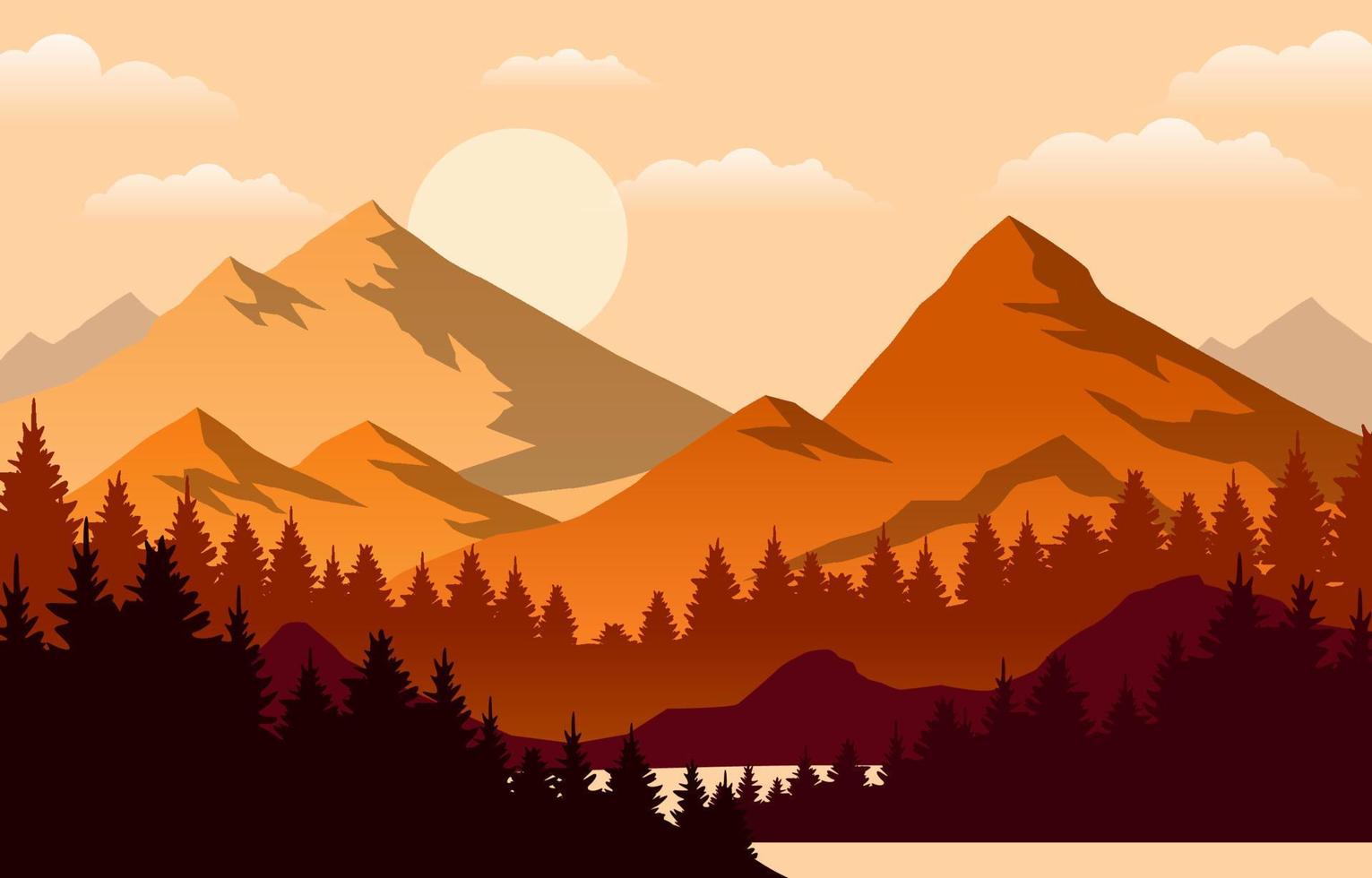 Monochromatic Nature Mountain Background vector