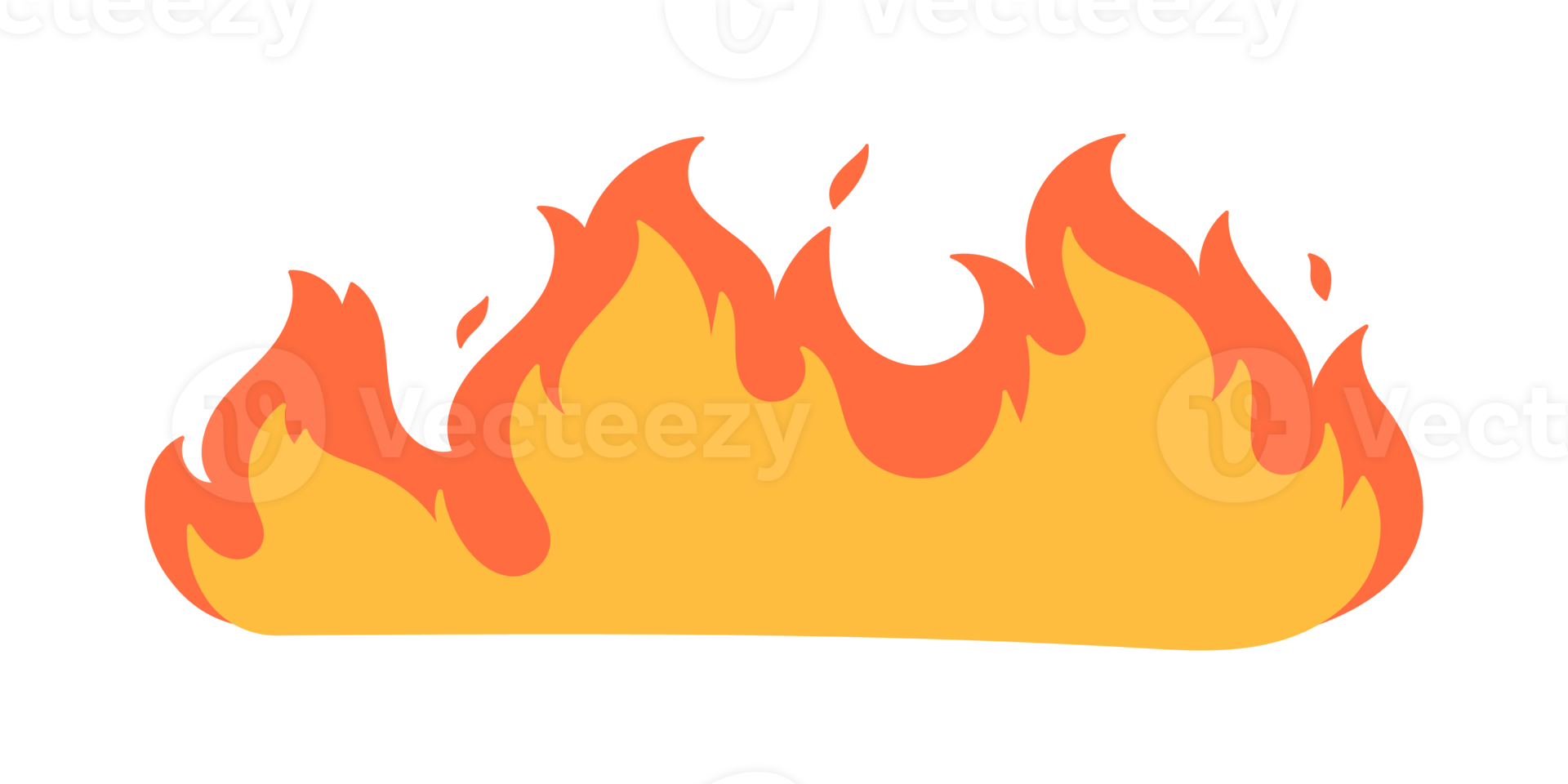 Cartoon fire effect. A yellow bonfire burns to heat. png