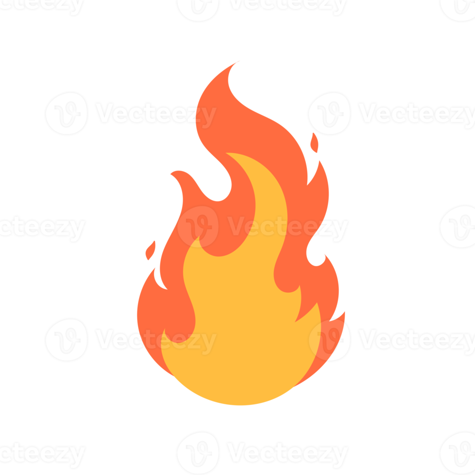 Cartoon fire effect. A yellow bonfire burns to heat. 22979458 PNG