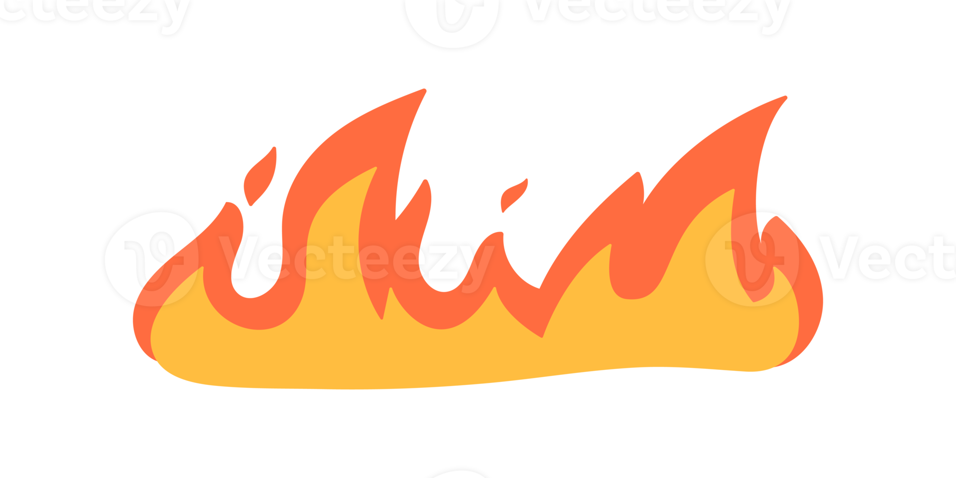 Cartoon fire effect. A yellow bonfire burns to heat. png