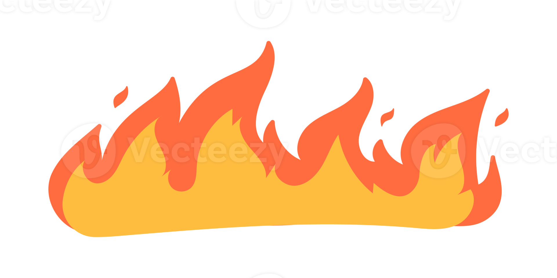 Cartoon fire effect. A yellow bonfire burns to heat. png