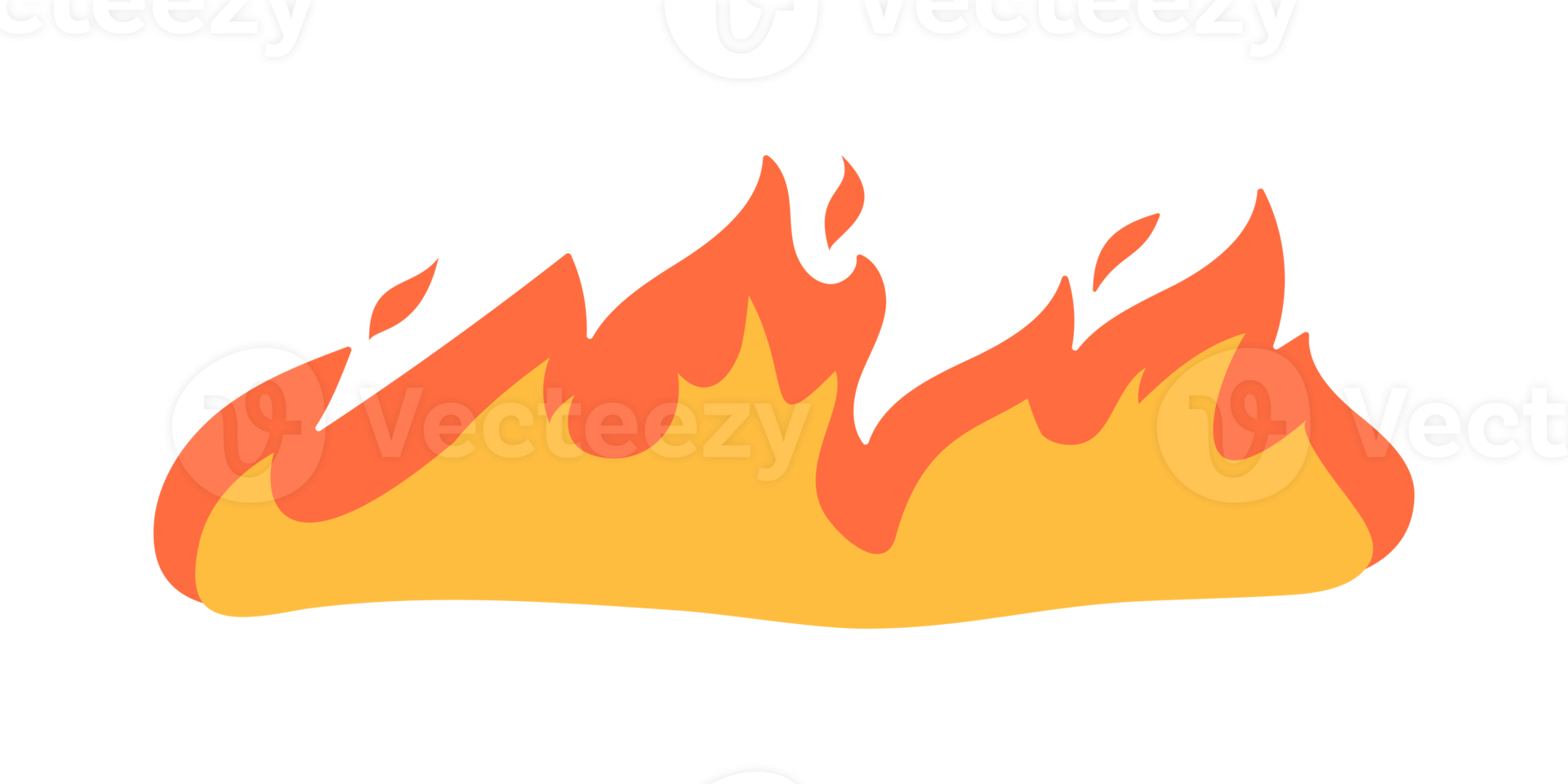 Cartoon fire effect. A yellow bonfire burns to heat. png