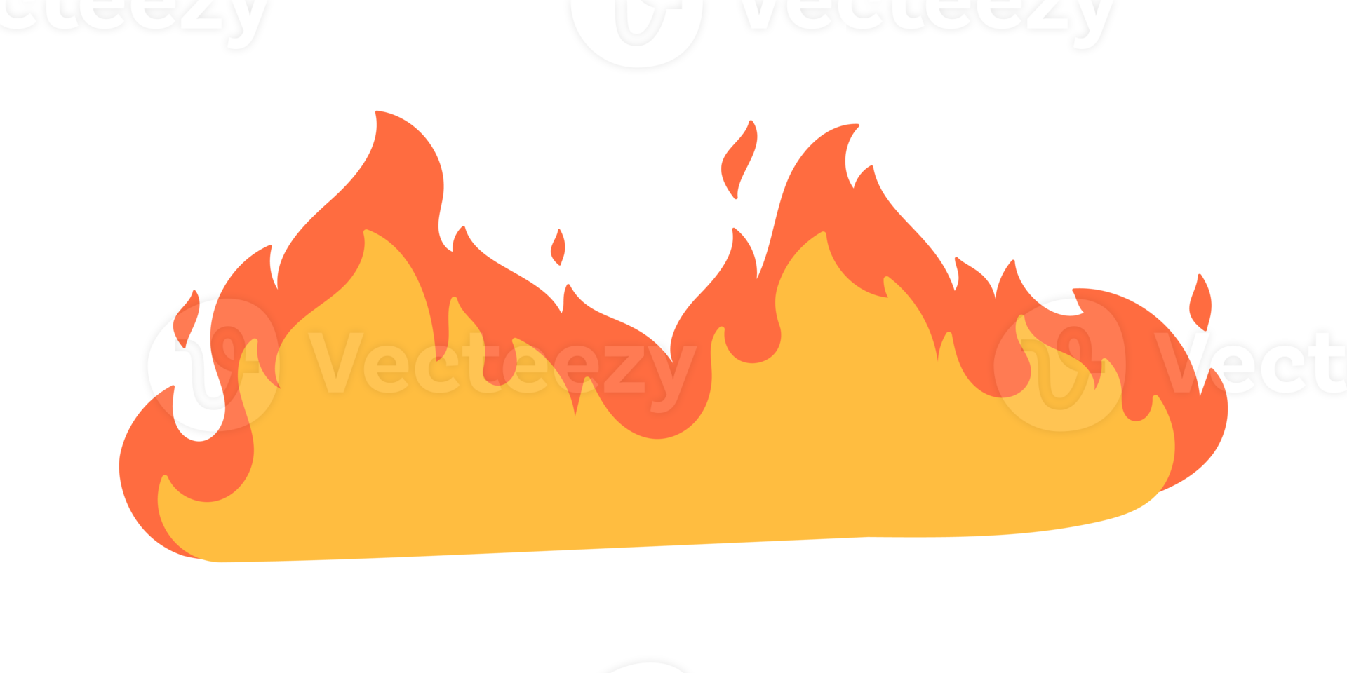 Cartoon fire effect. A yellow bonfire burns to heat. png