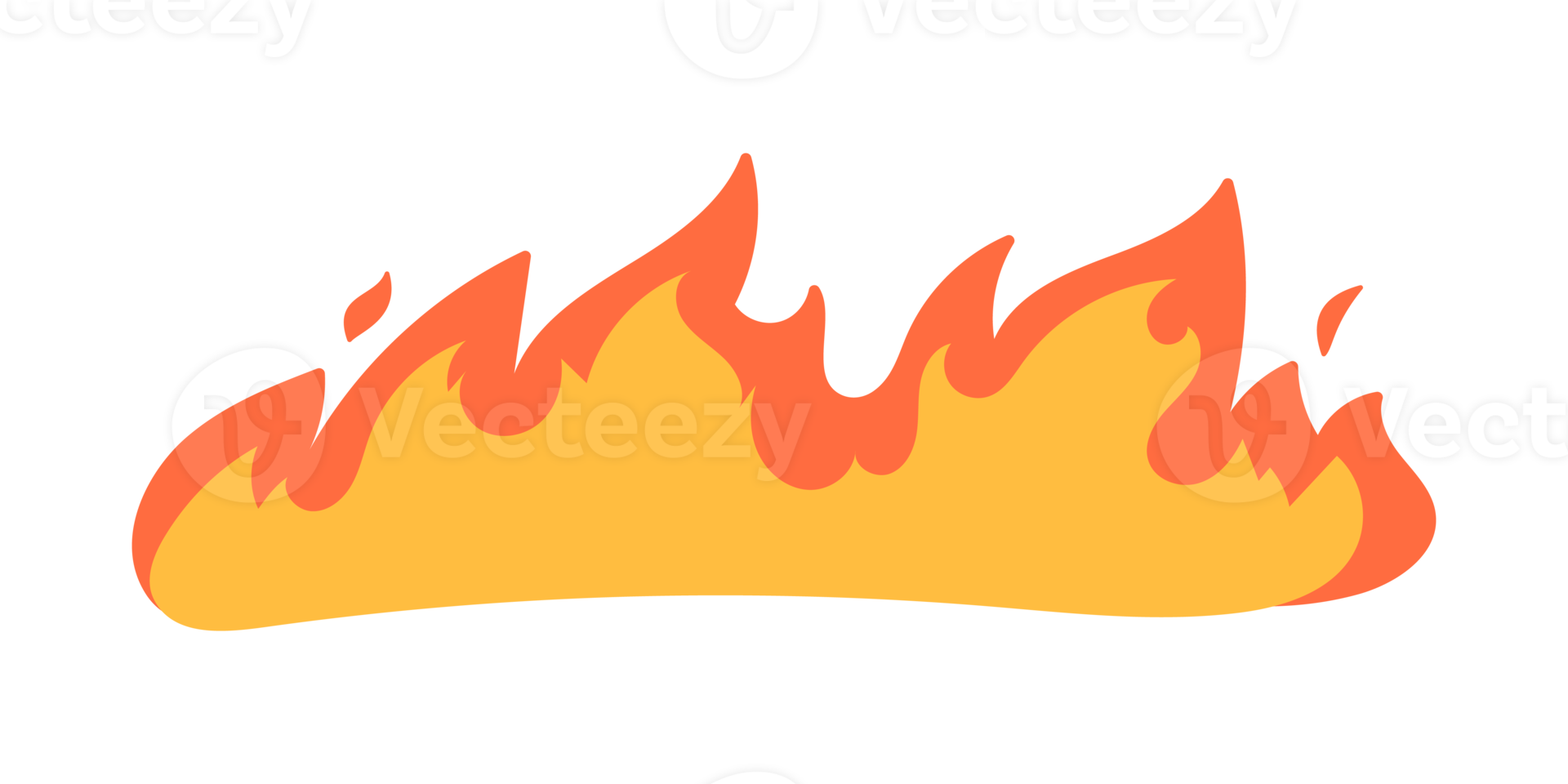 Cartoon fire effect. A yellow bonfire burns to heat. png