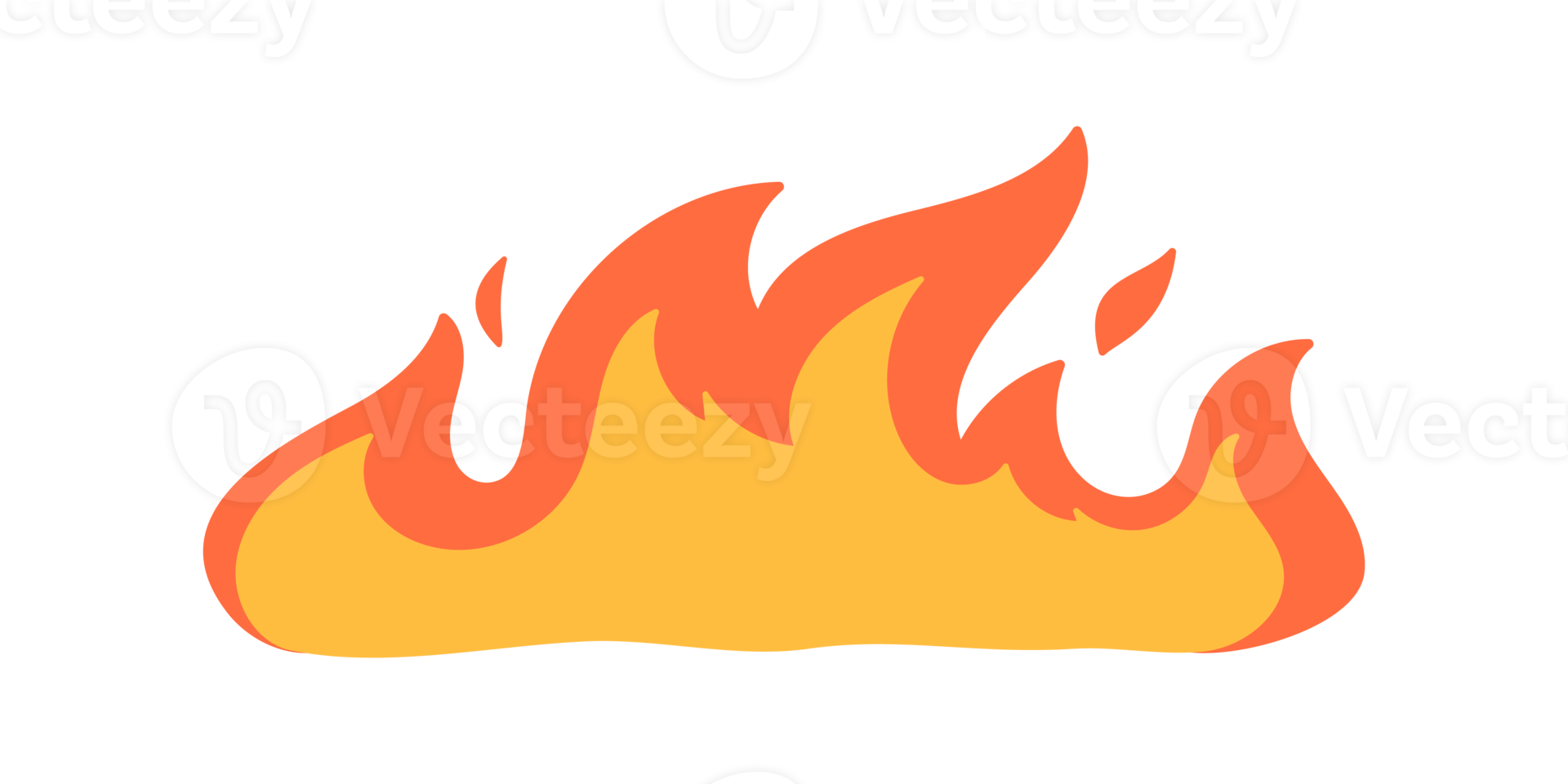 Cartoon fire effect. A yellow bonfire burns to heat. png