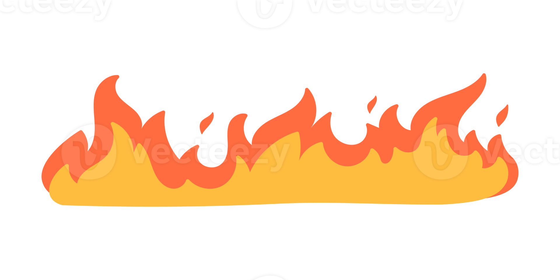 Cartoon fire effect. A yellow bonfire burns to heat. png