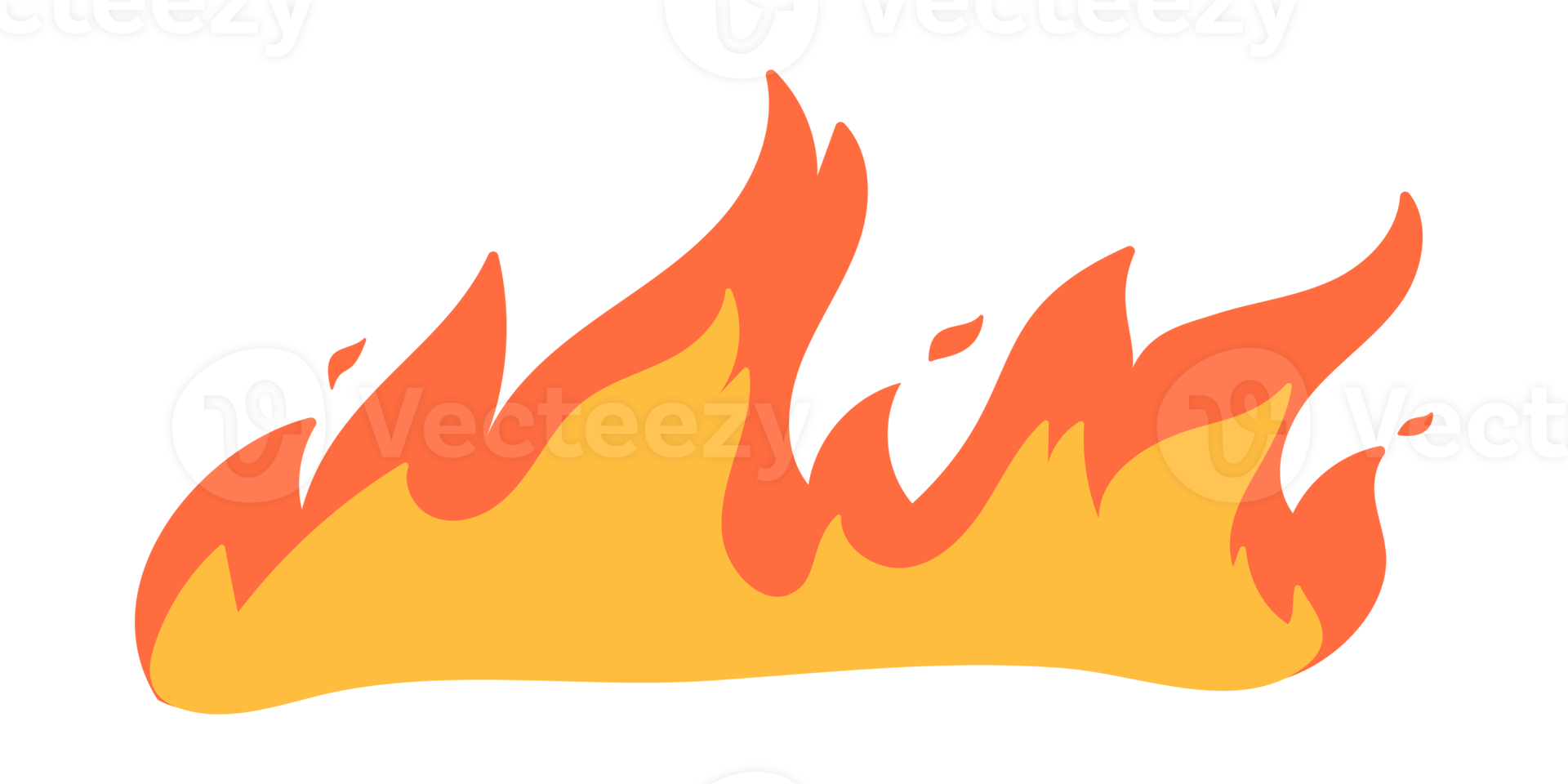 Cartoon fire effect. A yellow bonfire burns to heat. png