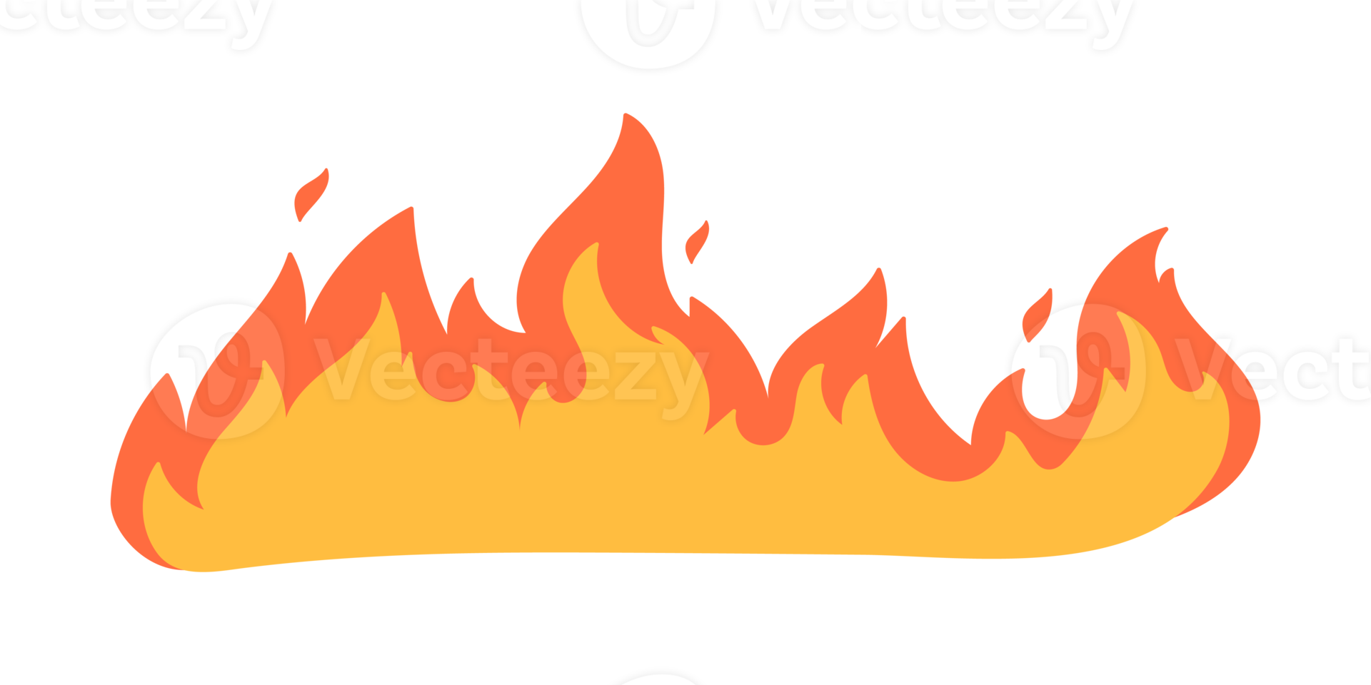 Cartoon fire effect. A yellow bonfire burns to heat. png