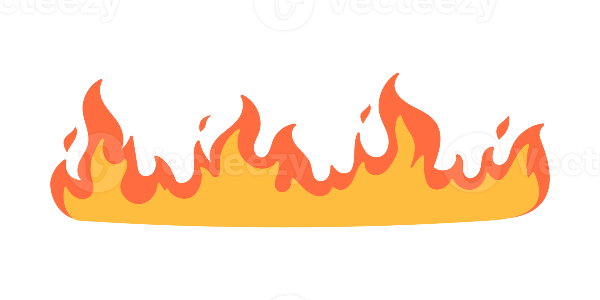 Cartoon fire effect. A yellow bonfire burns to heat. png