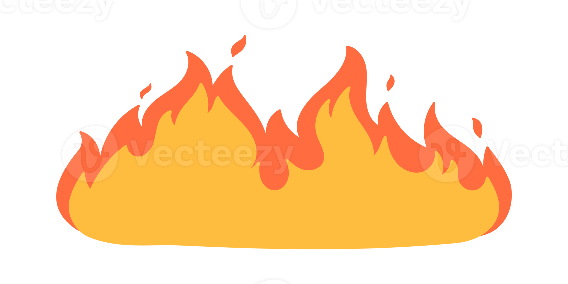 Cartoon fire effect. A yellow bonfire burns to heat. 22979476 PNG