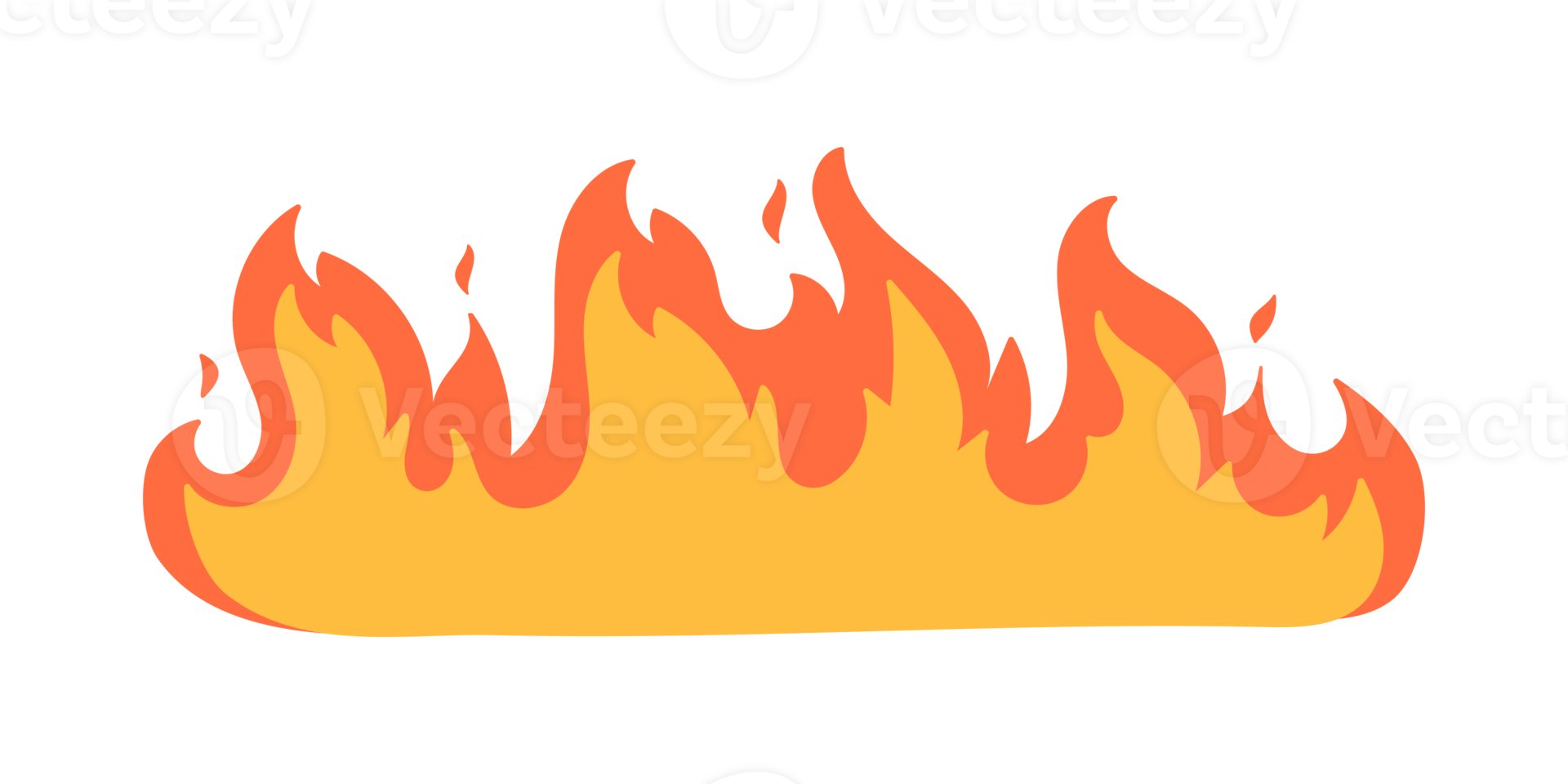 Cartoon fire effect. A yellow bonfire burns to heat. png