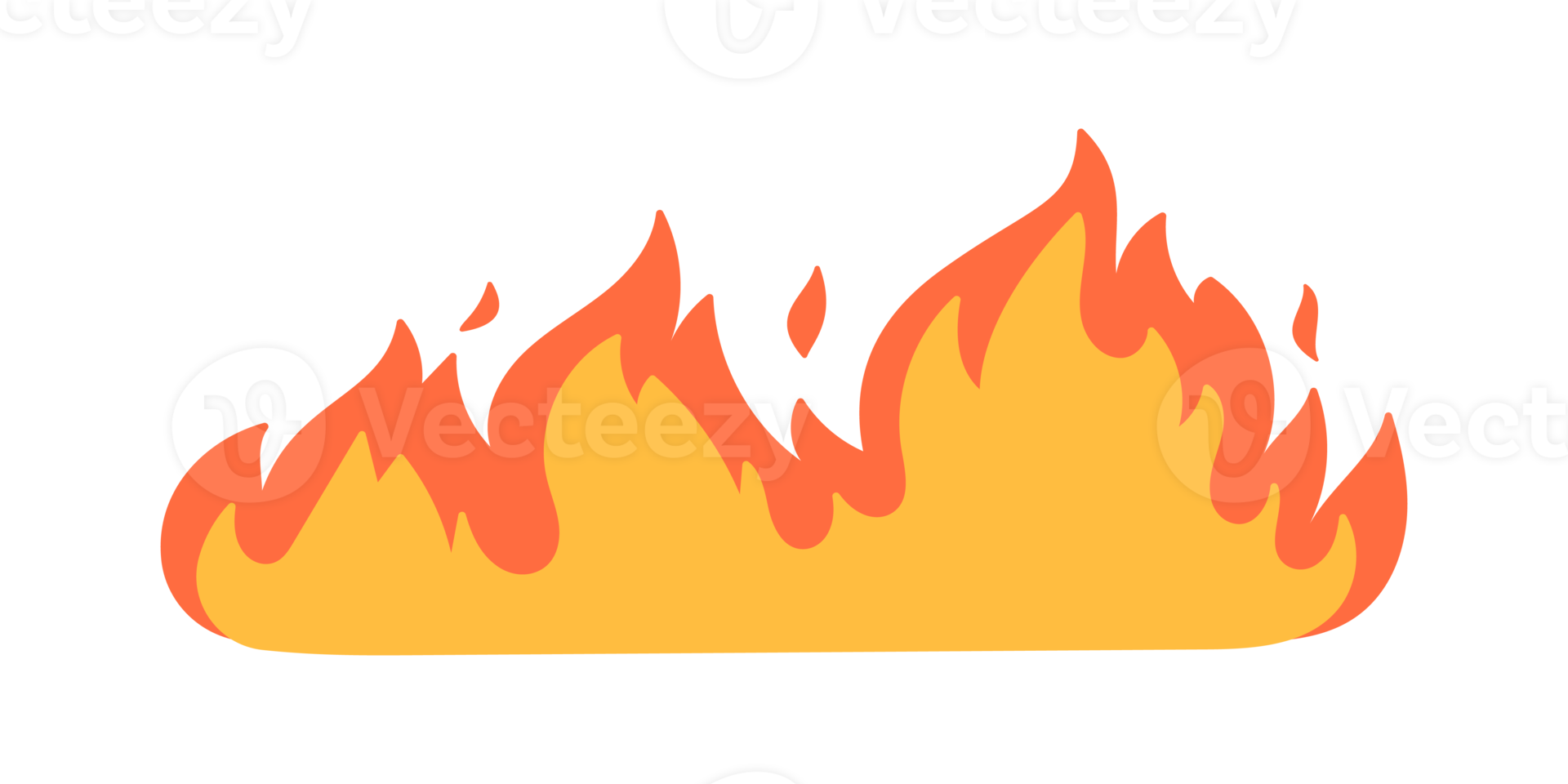 Cartoon fire effect. A yellow bonfire burns to heat. png