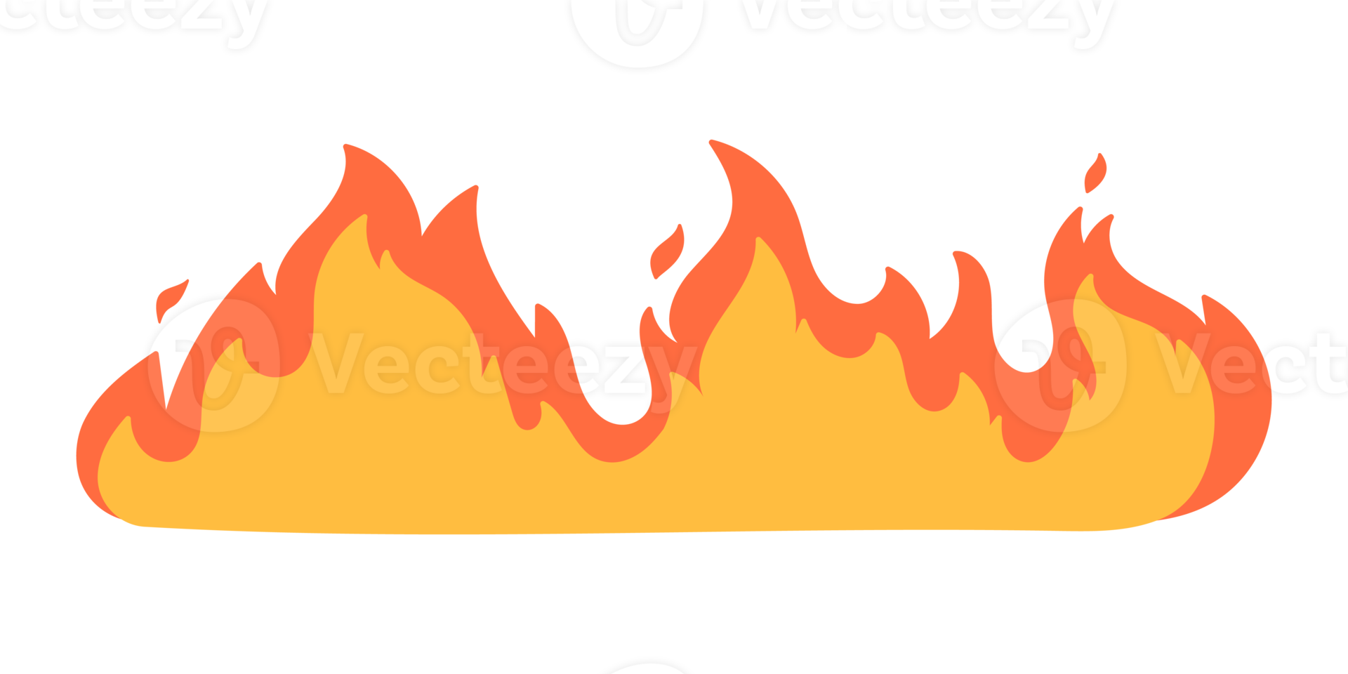 Cartoon fire effect. A yellow bonfire burns to heat. png