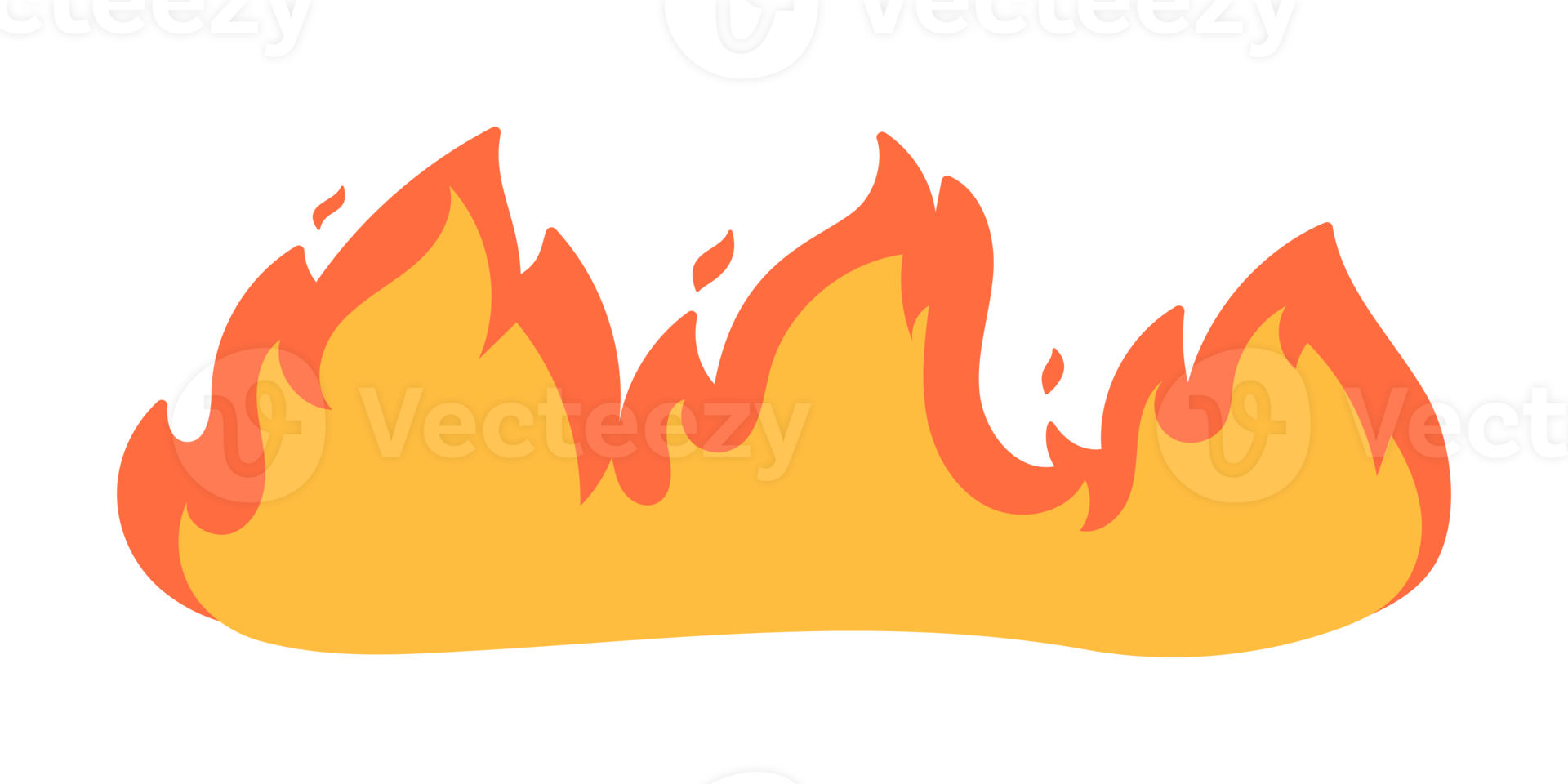 Cartoon fire effect. A yellow bonfire burns to heat. png