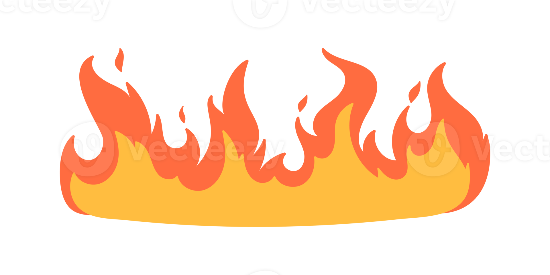 Cartoon fire effect. A yellow bonfire burns to heat. png