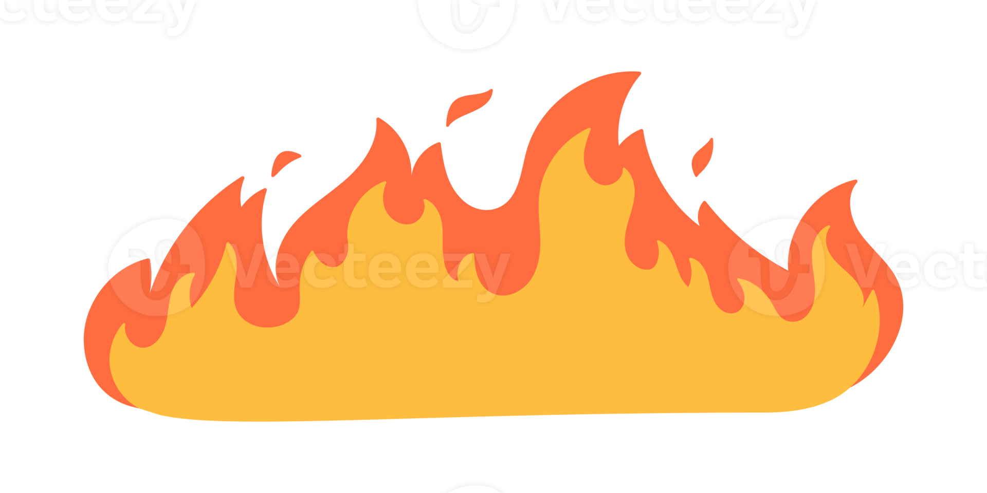 Cartoon fire effect. A yellow bonfire burns to heat. png