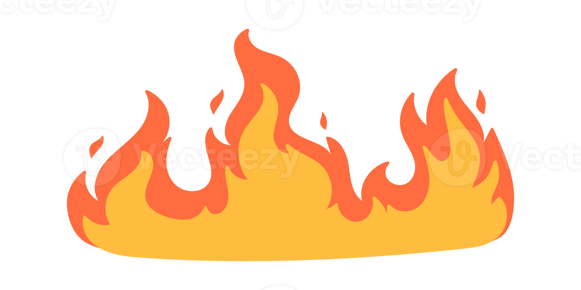 Cartoon fire effect. A yellow bonfire burns to heat. png