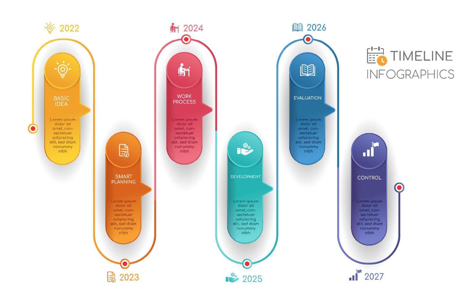 plantilla de infografía de línea de tiempo vector