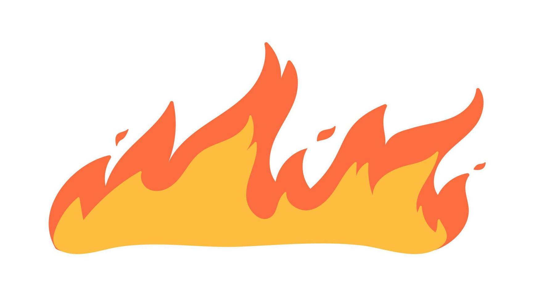 Cartoon fire effect. A yellow bonfire burns to heat. vector