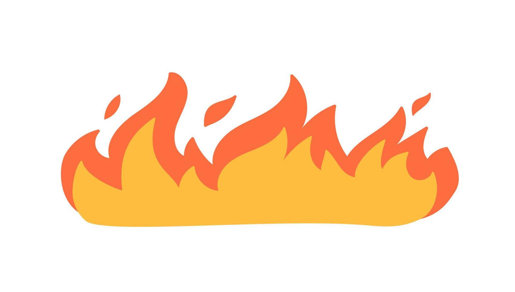 Cartoon fire effect. A yellow bonfire burns to heat. vector