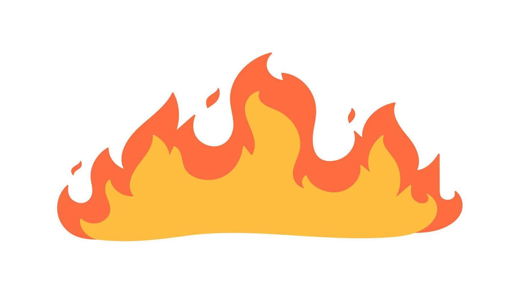 Cartoon fire effect. A yellow bonfire burns to heat. vector
