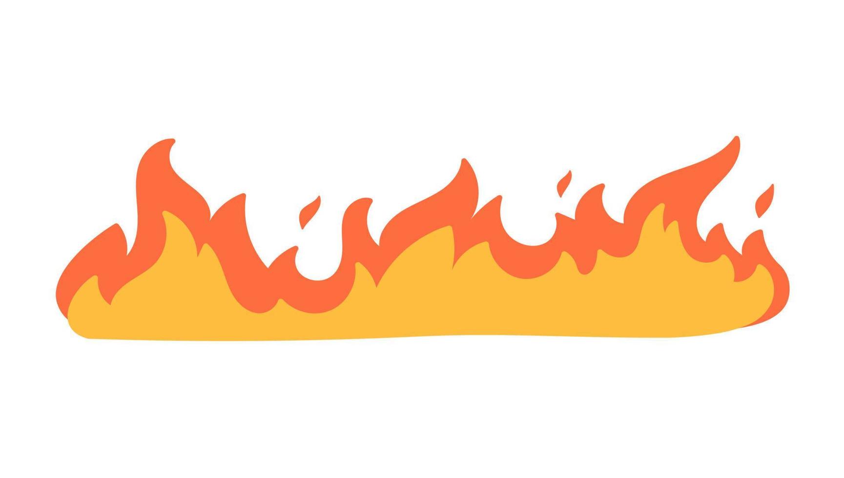 dibujos animados fuego efecto. un amarillo hoguera quemaduras a calor. vector