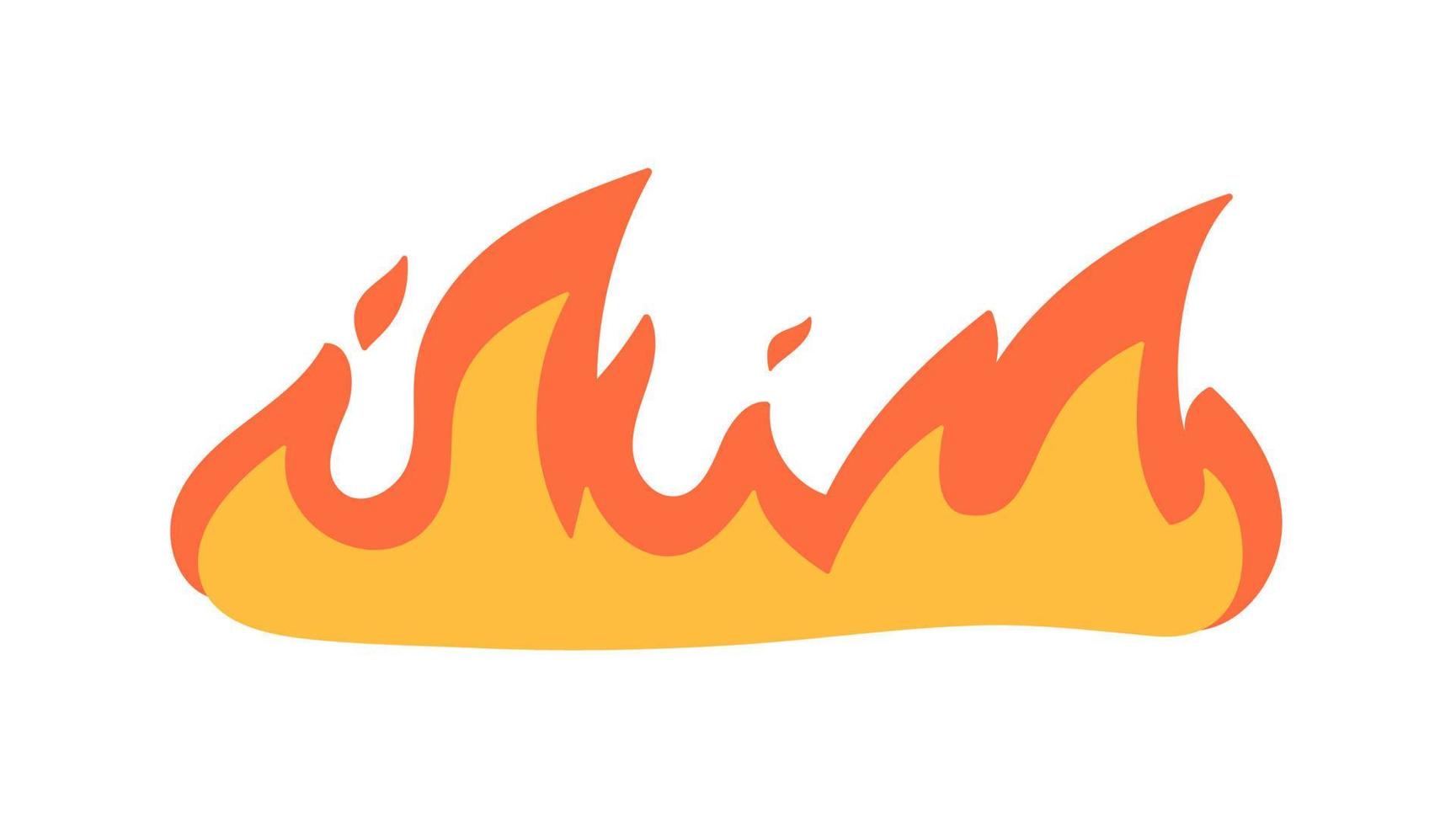 Cartoon fire effect. A yellow bonfire burns to heat. vector