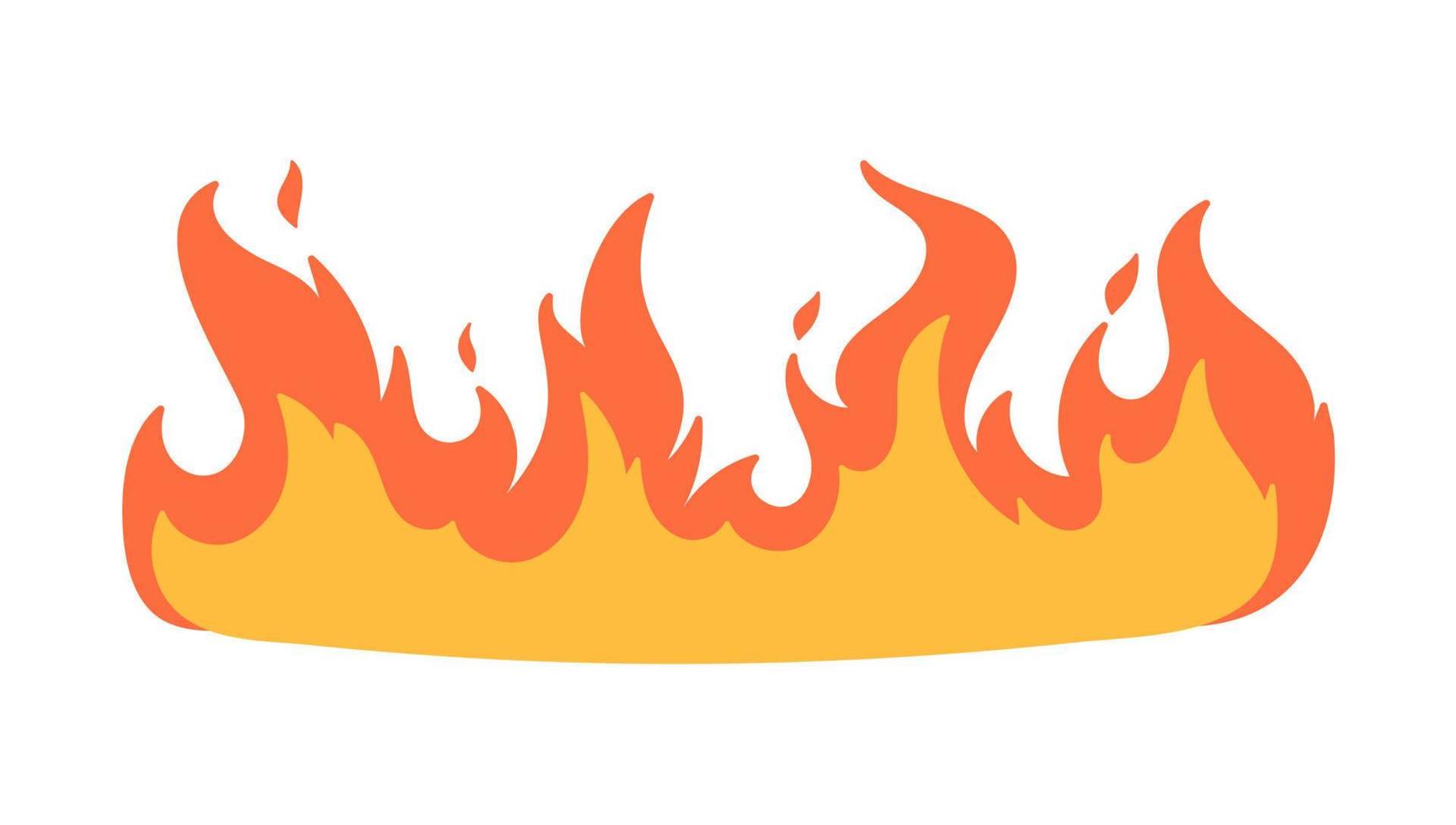 Cartoon fire effect. A yellow bonfire burns to heat. vector