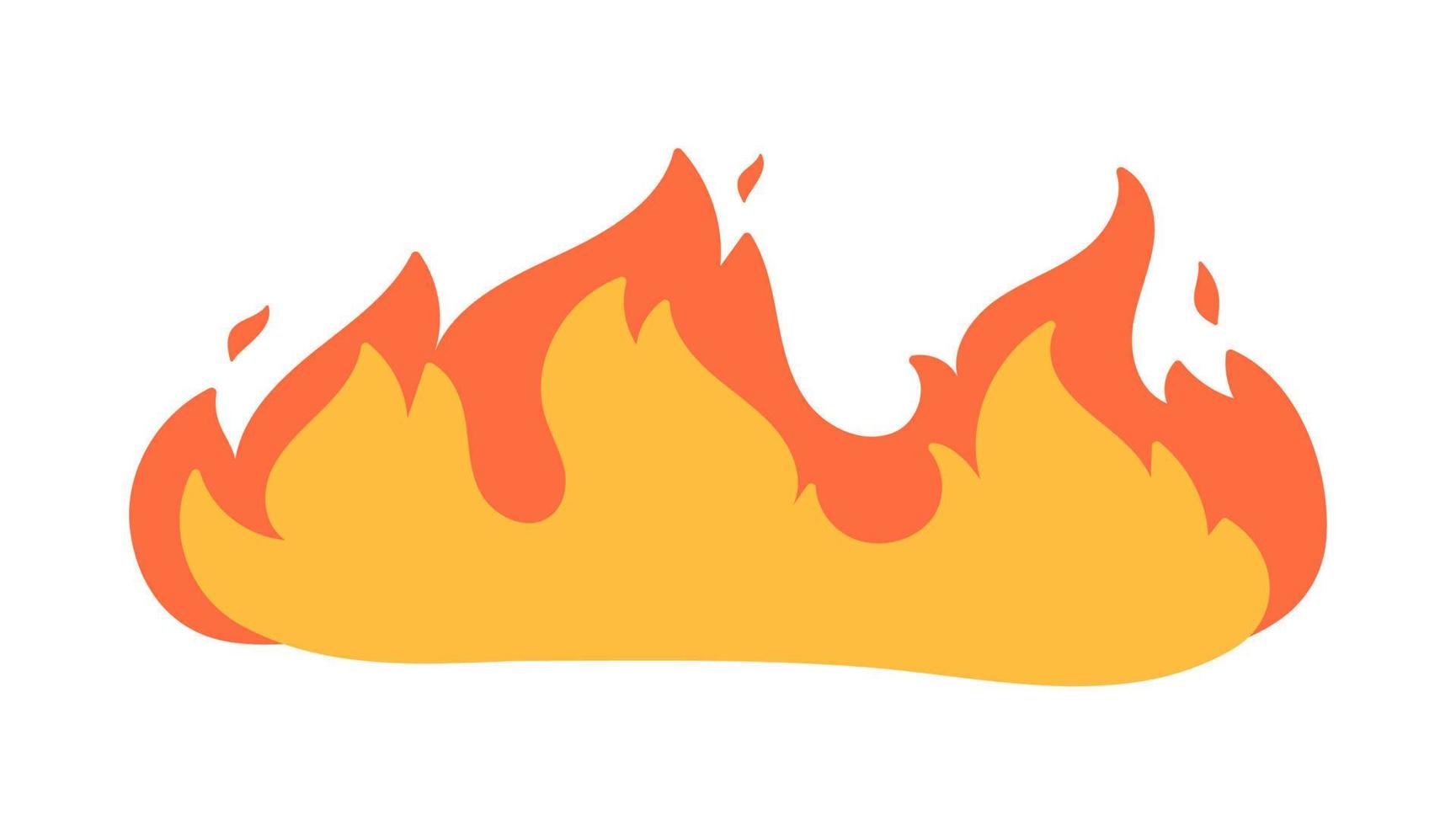 Cartoon fire effect. A yellow bonfire burns to heat. vector