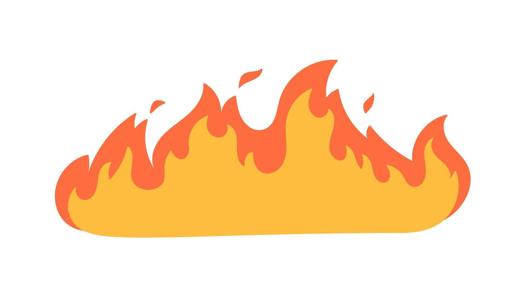 Cartoon fire effect. A yellow bonfire burns to heat. vector