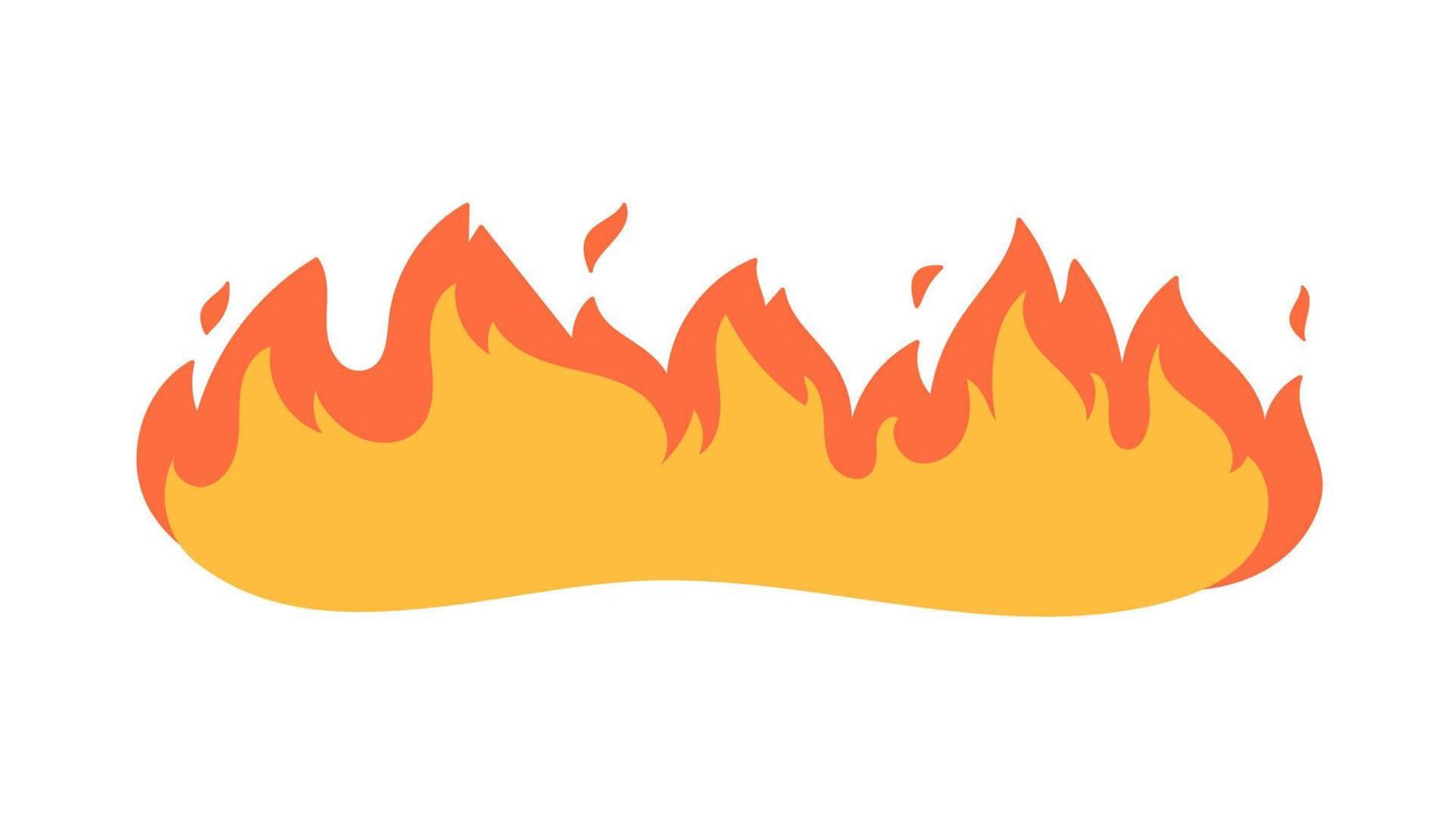 Cartoon fire effect. A yellow bonfire burns to heat. vector