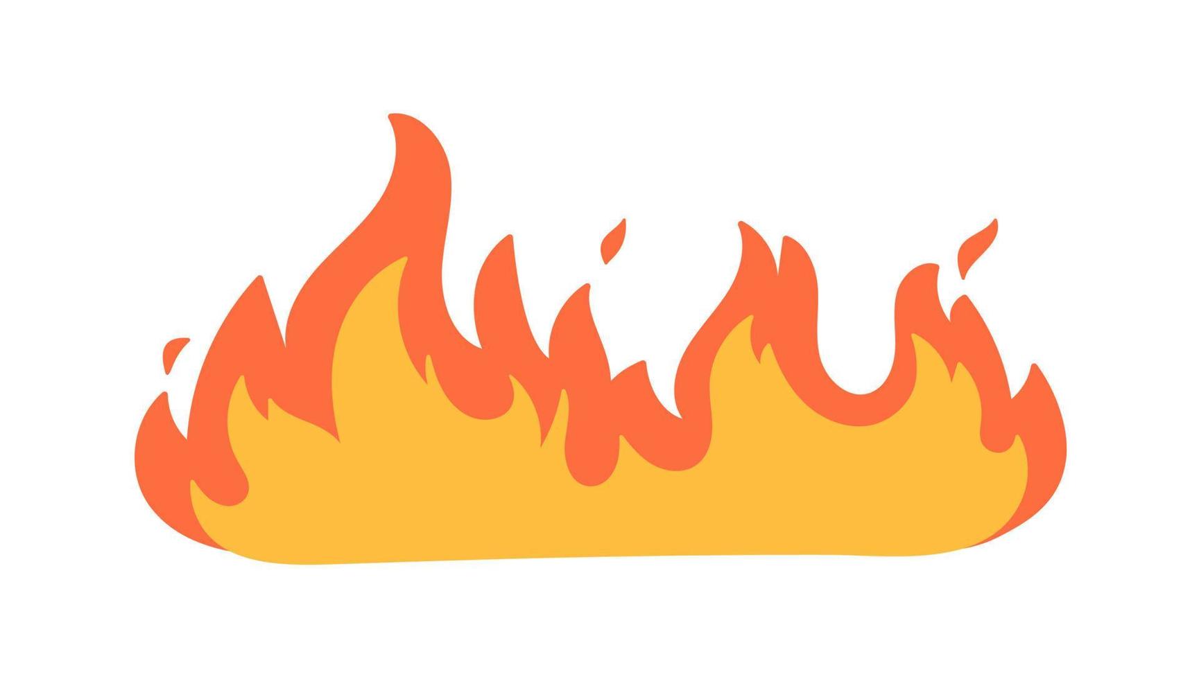 Cartoon fire effect. A yellow bonfire burns to heat. vector