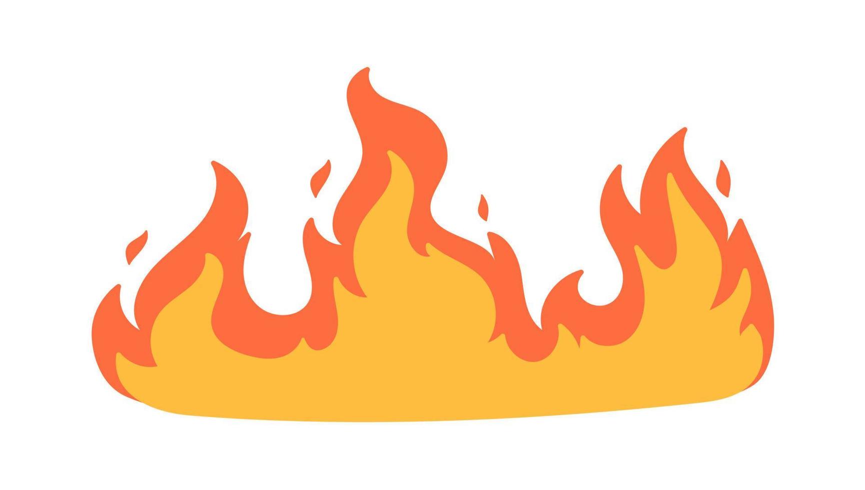 Cartoon fire effect. A yellow bonfire burns to heat. vector