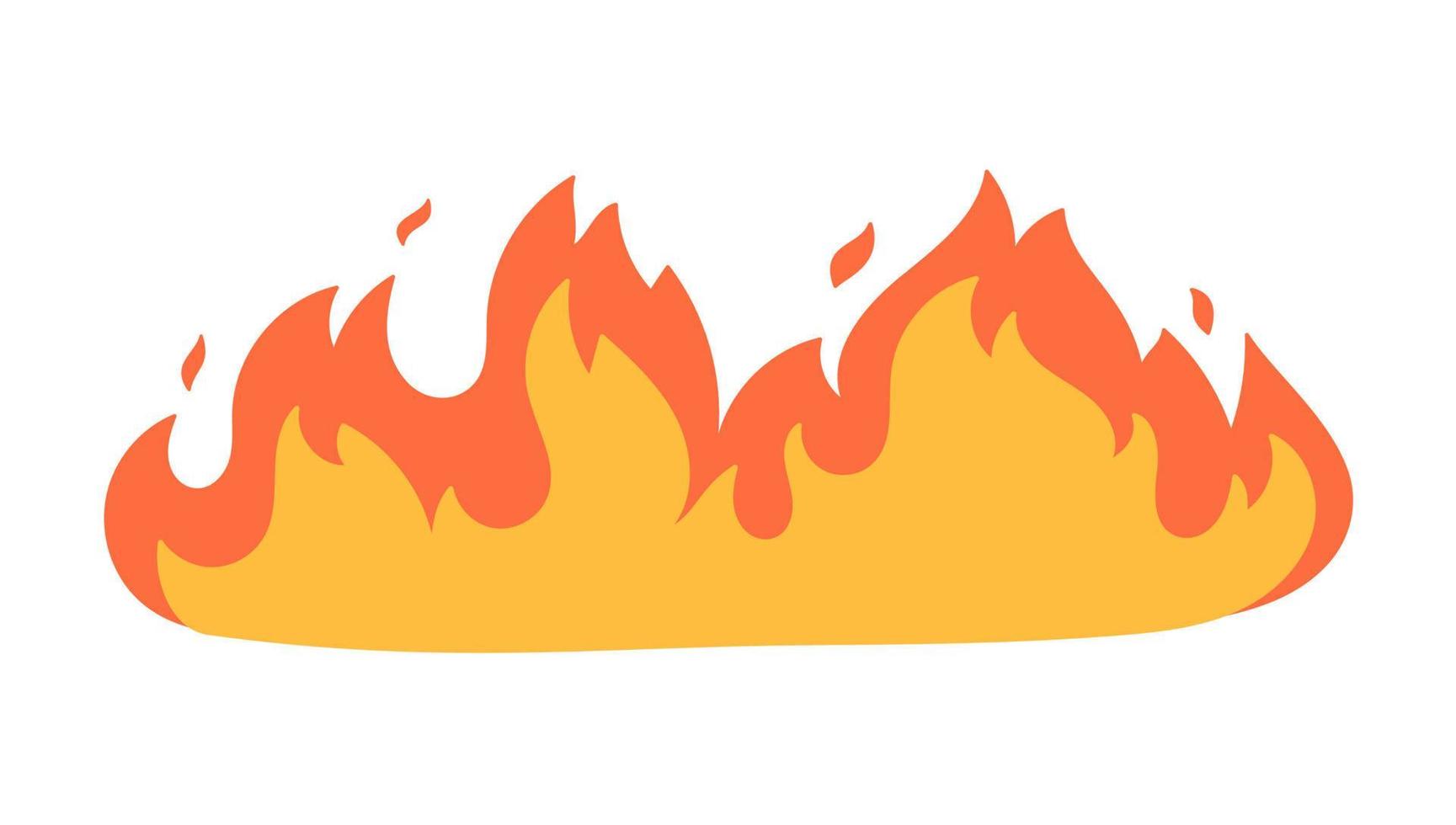 Cartoon fire effect. A yellow bonfire burns to heat. vector